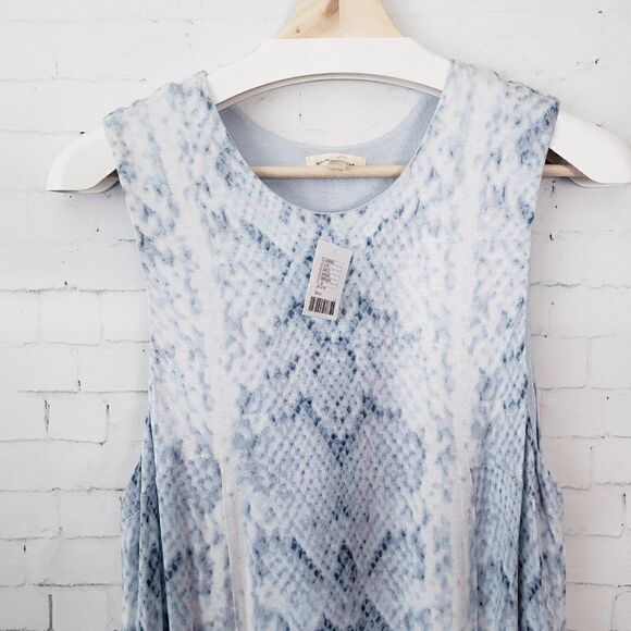 Urban Outfitters Silence Noise Blue Snake Print Dress Size L Swing Stretch NEW - Picture 4 of 10